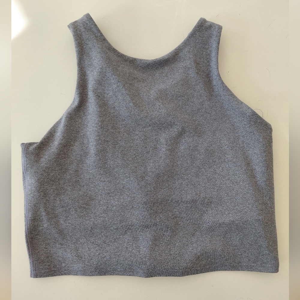 Athleta Conscious Crop Sports Bra Gray Longline Size Small